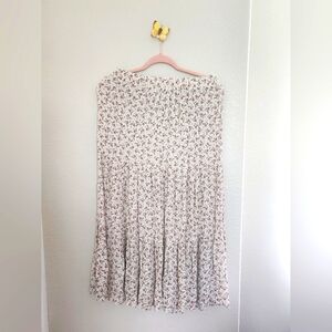 Large Floral papaya long skirt